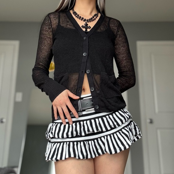 Sheer Button Up Cardigan - Picture 4 of 11